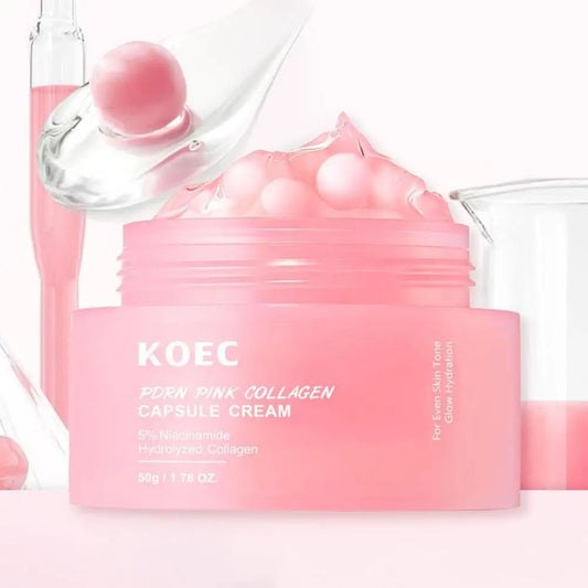 Pink Collagen Capsule Cream – Plumping, Hydrating & Radiance Boost with 5% Niacinamide