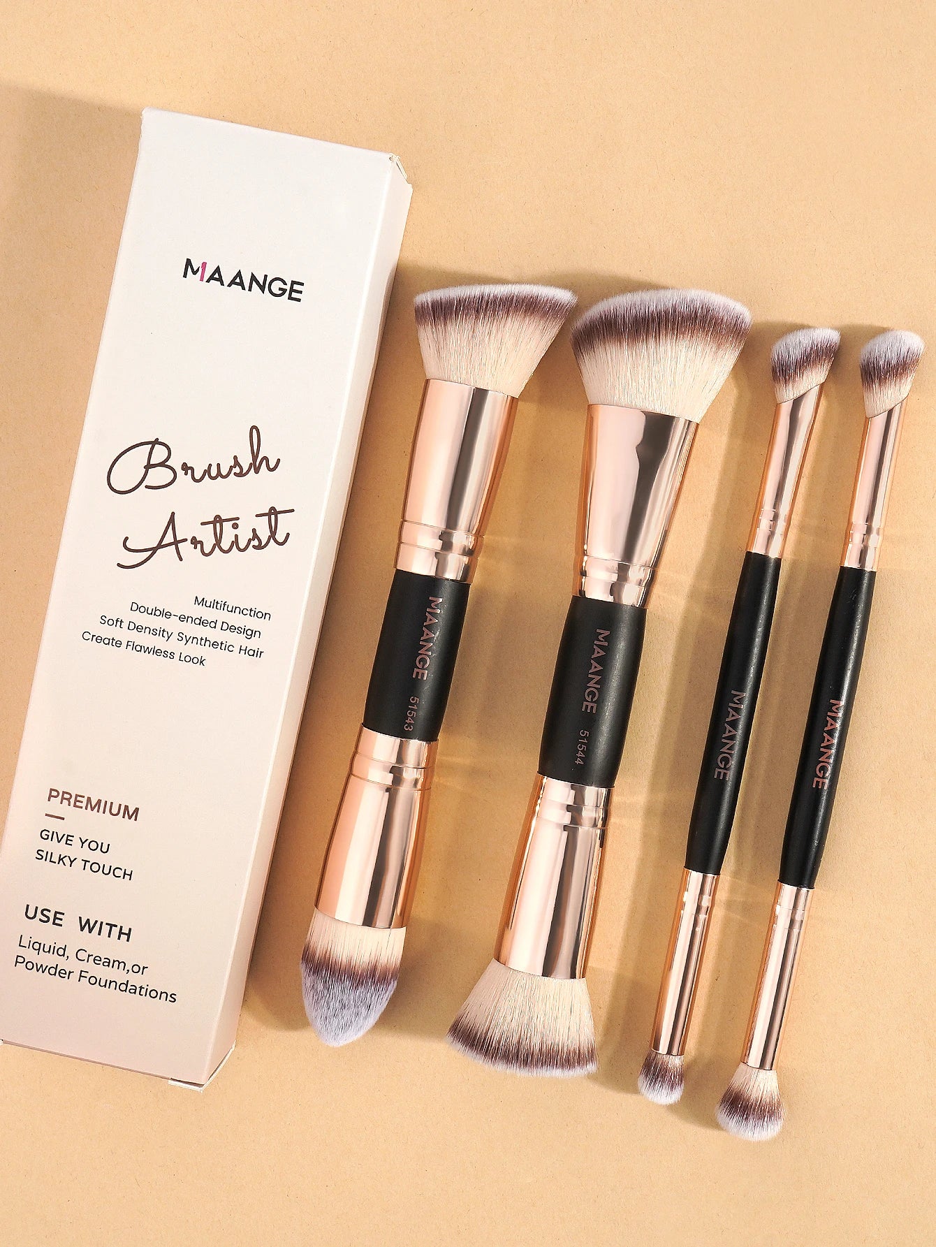 Essential 4-Piece Brush Set – Perfect, Blend, Glow