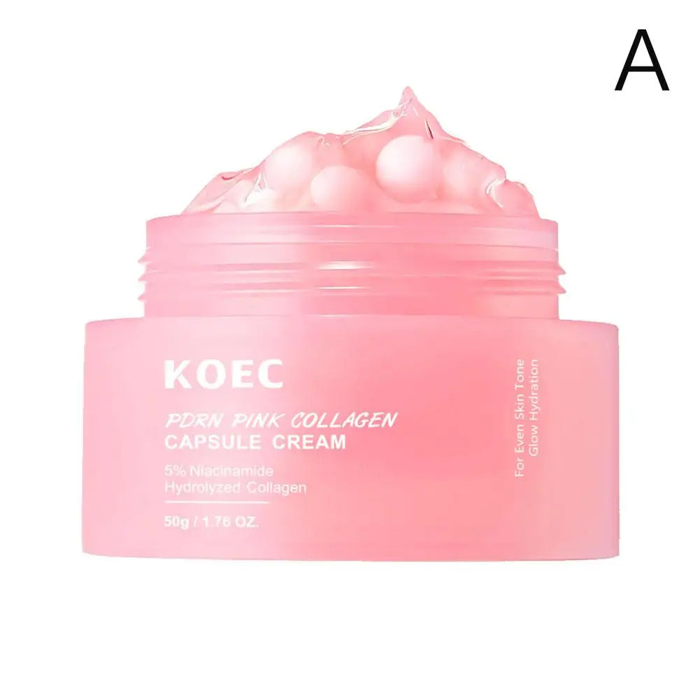 Pink Collagen Capsule Cream – Plumping, Hydrating & Radiance Boost with 5% Niacinamide