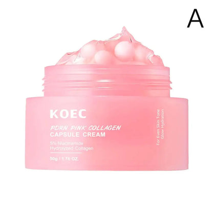 Pink Collagen Capsule Cream – Plumping, Hydrating & Radiance Boost with 5% Niacinamide