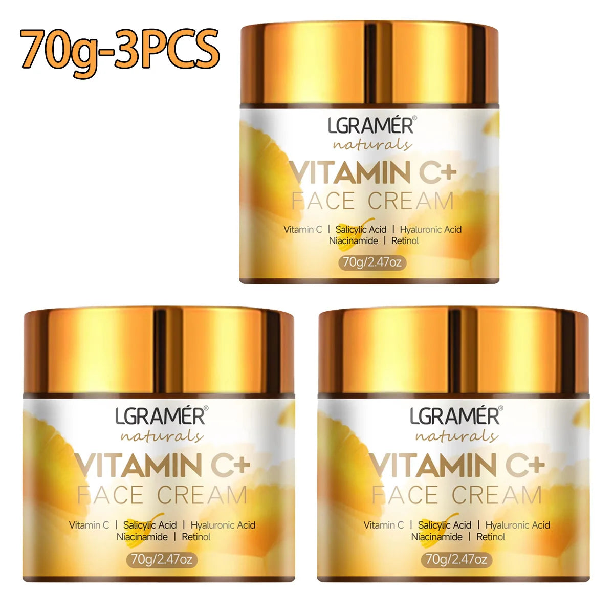 Radiance Renewal Face Cream – Vitamin C, Retinol & Hyaluronic Acid for Brightening & Firming
