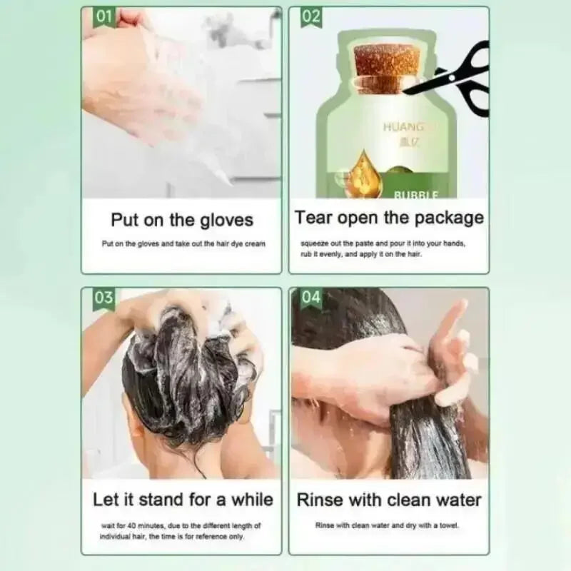 Natural Herbal Hair Color Shampoo – 5-Minute Transformation