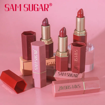 Velvet Glow Gold Lipstick – Matte Elegance; Pearlescent Shine