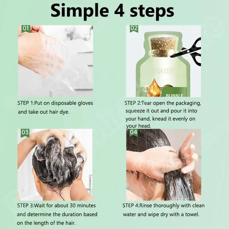 Natural Herbal Hair Color Shampoo – 5-Minute Transformation