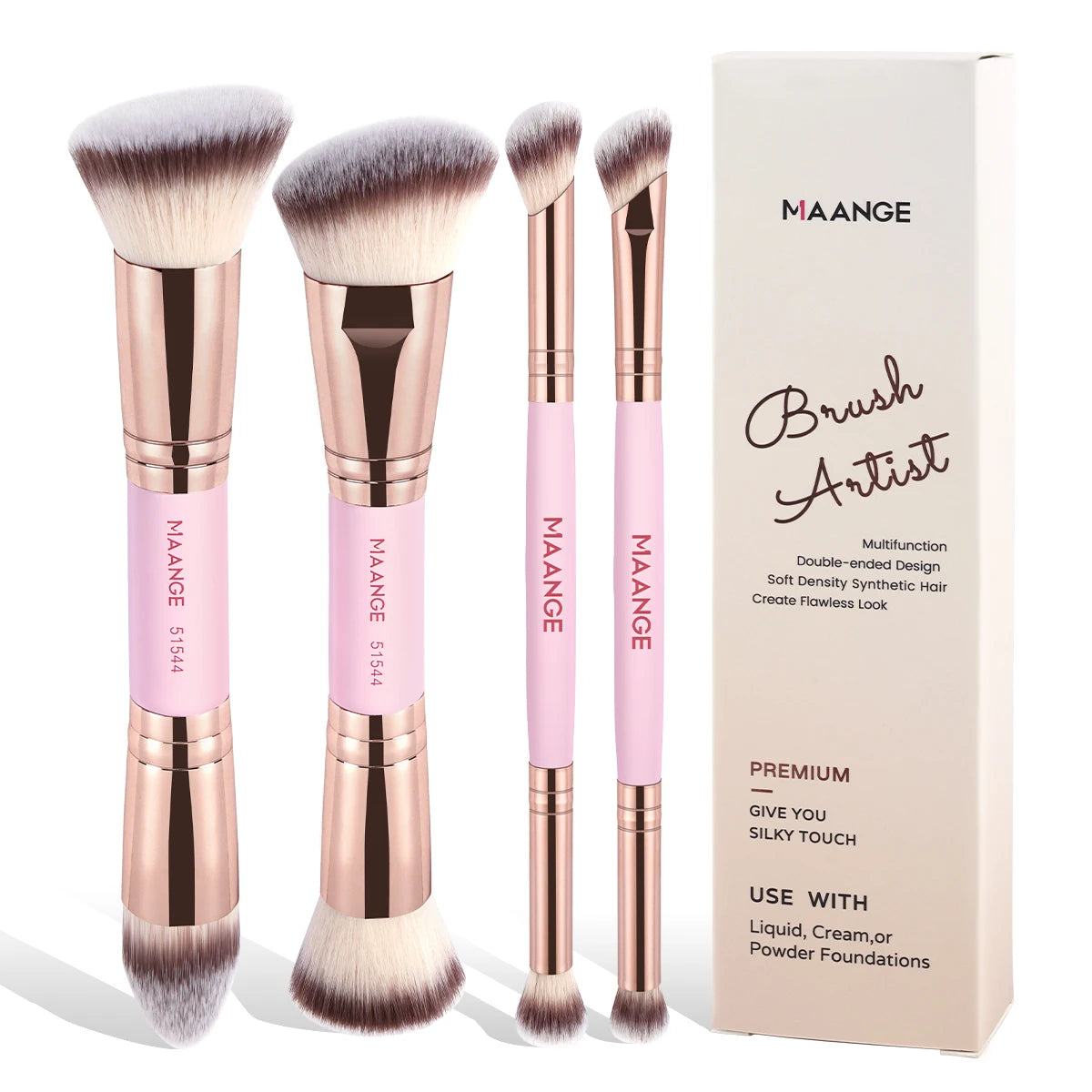 Essential 4-Piece Brush Set – Perfect, Blend, Glow