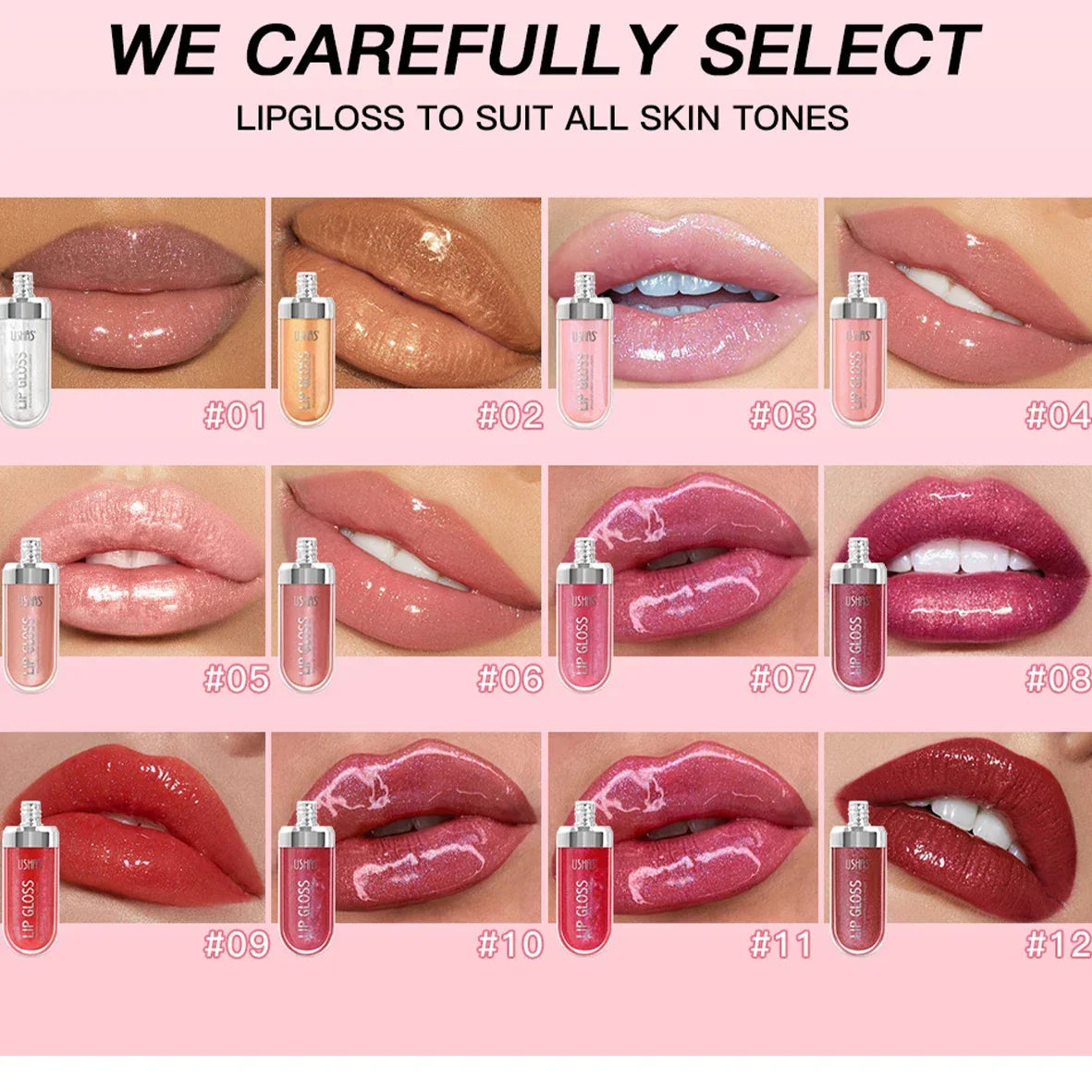Mirror Shine Liquid Lip Gloss – 12 Radiant Shades