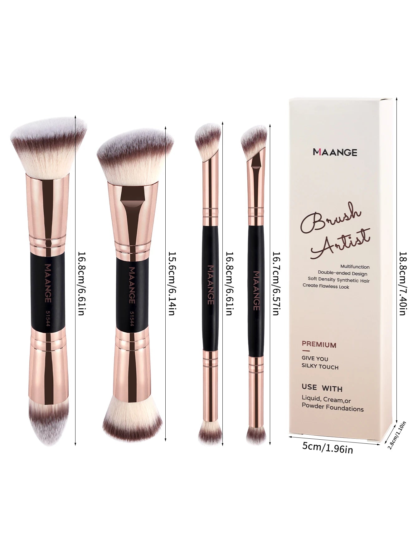Essential 4-Piece Brush Set – Perfect, Blend, Glow