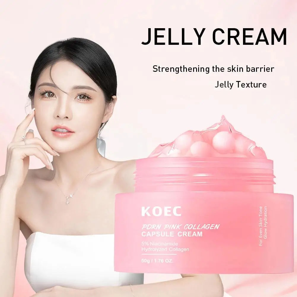 Pink Collagen Capsule Cream – Plumping, Hydrating & Radiance Boost with 5% Niacinamide