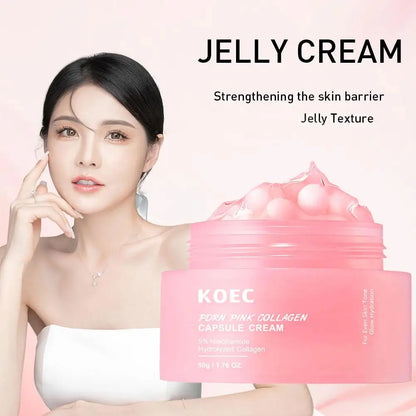 Pink Collagen Capsule Cream – Plumping, Hydrating & Radiance Boost with 5% Niacinamide